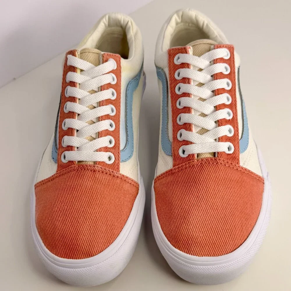 Women's 9.5 Vans‎ Old Skool Platform Multicolor Twill Pastel Sneaker Shoes